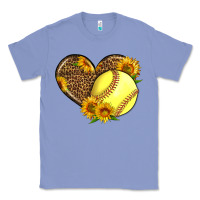 Colony Blue Softball Heart With Sunflowers Classic Tee - LillyAllenDesigns