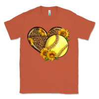 Copper Softball Heart With Sunflowers Classic Tee - LillyAllenDesigns