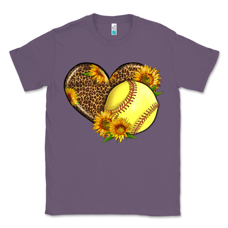 Softball Heart With Sunflowers Classic Tee by LillyAllenDesigns | Teevron