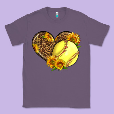 Softball Heart With Sunflowers Classic Tee Designed By Lillyallendesigns