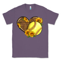 Lavender Softball Heart With Sunflowers Classic Tee - LillyAllenDesigns