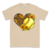 Mushroom Softball Heart With Sunflowers Classic Tee - LillyAllenDesigns