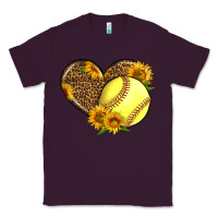Plum Softball Heart With Sunflowers Classic Tee - LillyAllenDesigns