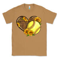 Toasted Coconut Softball Heart With Sunflowers Classic Tee - LillyAllenDesigns