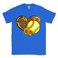 True Royal Softball Heart With Sunflowers Classic Tee - LillyAllenDesigns