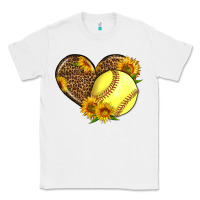 White Softball Heart With Sunflowers Classic Tee - LillyAllenDesigns