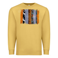 Antique Gold Western Cowhide Glitter Aztec Leopard Pattern Brushstroke Premium Sweatshirt - Bettercallsaul