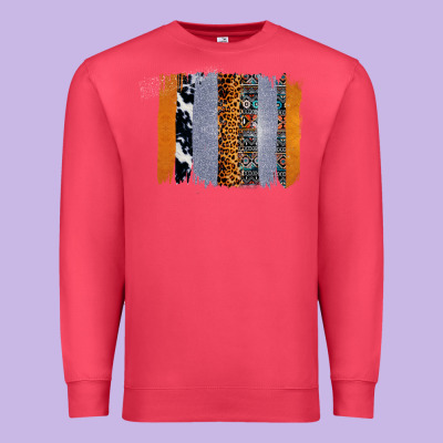 Western Cowhide Glitter Aztec Leopard Pattern Brushstroke Premium Sweatshirt Designed By Bettercallsaul