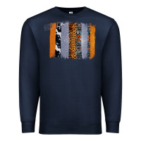 Navy Western Cowhide Glitter Aztec Leopard Pattern Brushstroke Premium Sweatshirt - Bettercallsaul