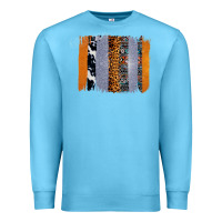 Ocean Blue Western Cowhide Glitter Aztec Leopard Pattern Brushstroke Premium Sweatshirt - Bettercallsaul