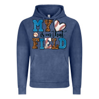 Vintage Denim my heart is on that field baseball Vintage Hoodie - AdoDesignShop