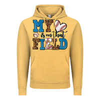 Vintage Mustard my heart is on that field baseball Vintage Hoodie - AdoDesignShop