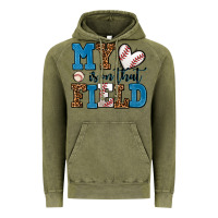 Vintage Olive my heart is on that field baseball Vintage Hoodie - AdoDesignShop