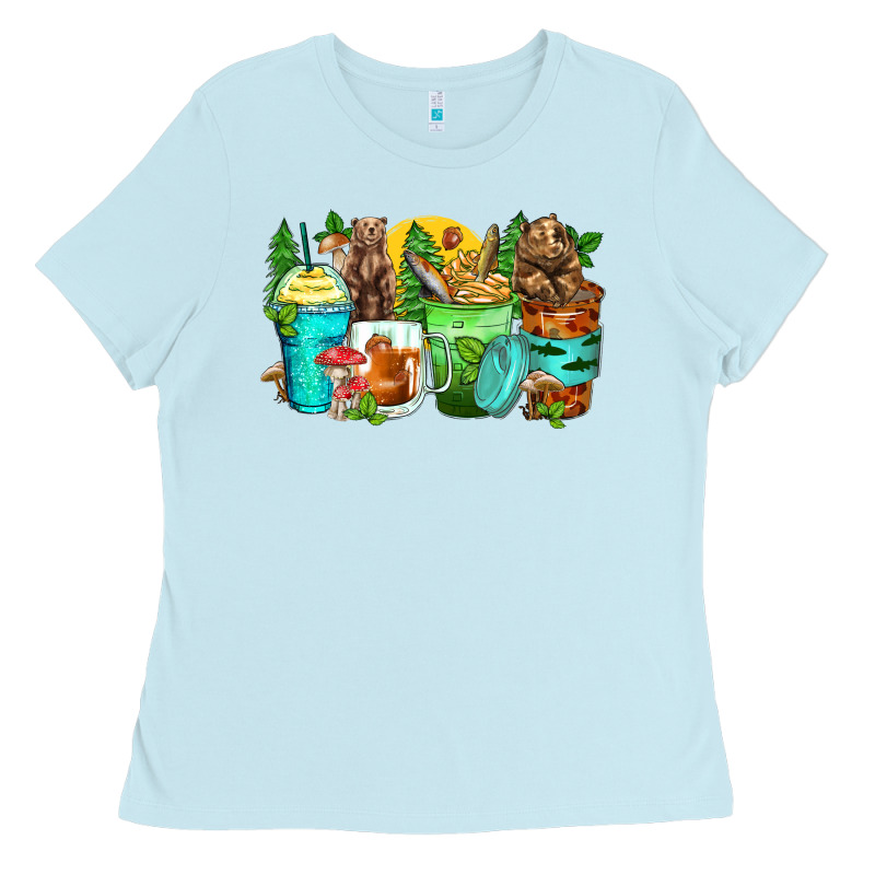 Bear Coffee Cups Ladies Tee by Zillion Design Studio | Teevron