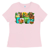 Bubblegum Pink bear coffee cups Ladies Tee - Zillion Design Studio