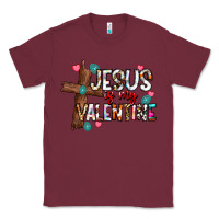 Burgundy jesus is my valentine Classic Tee - CowhideDigitalArt
