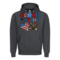 Smoke honor the brave Zipper Hoodie - MaliasSmallBusiness