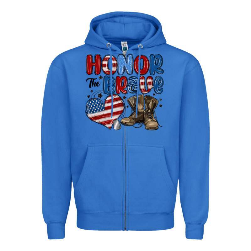 Honor The Brave Zipper Hoodie by MaliasSmallBusiness | Teevron