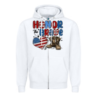 White honor the brave Zipper Hoodie - MaliasSmallBusiness