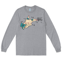 Heather Grey western turquoise gun hand Long Sleeve Tee - MaliasSmallBusiness