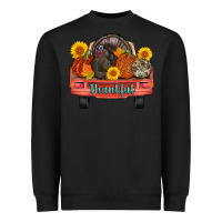 Black thankful turkey truck Heavyweight Sweatshirt - AdoDesignShop