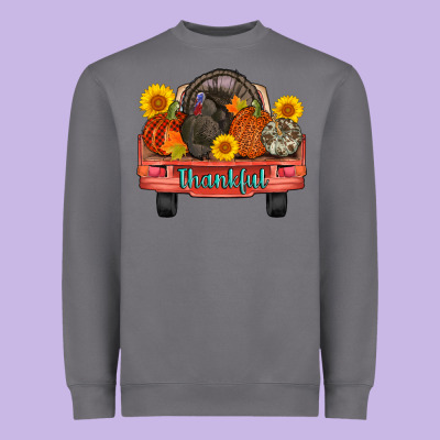 Thankful Turkey Truck Heavyweight Sweatshirt Designed By Adodesignshop