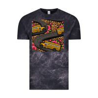Cloud Black flower leopard school bus seamless pattern Vintage Tee - BundleAndBundleShop