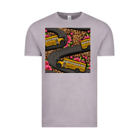 Vintage Zinc flower leopard school bus seamless pattern Vintage Tee - BundleAndBundleShop