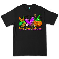 Black peace love halloween Premium Tee - Zillion Design Studio
