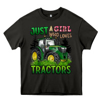 Asphalt just a girl who loves tractors Heavy Core Tee - BarkalooDesign