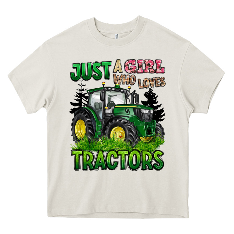 Just A Girl Who Loves Tractors Heavy Core Tee by BarkalooDesign | Teevron