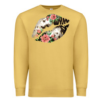 Antique Gold Cowhide And Flowers Lips Premium Sweatshirt - Bettercallsaul