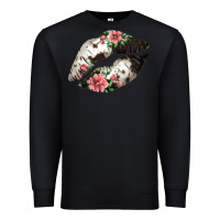 Black Cowhide And Flowers Lips Premium Sweatshirt - Bettercallsaul
