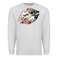 Dove Grey Cowhide And Flowers Lips Premium Sweatshirt - Bettercallsaul