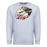 Heather Grey Cowhide And Flowers Lips Premium Sweatshirt - Bettercallsaul