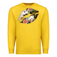Lemon Cowhide And Flowers Lips Premium Sweatshirt - Bettercallsaul