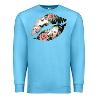 Ocean Blue Cowhide And Flowers Lips Premium Sweatshirt - Bettercallsaul
