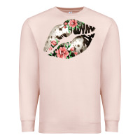 Pale Pink Cowhide And Flowers Lips Premium Sweatshirt - Bettercallsaul