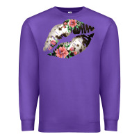 Purple Cowhide And Flowers Lips Premium Sweatshirt - Bettercallsaul