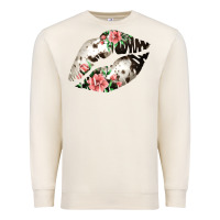 Sandshell Cowhide And Flowers Lips Premium Sweatshirt - Bettercallsaul