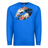True Royal Cowhide And Flowers Lips Premium Sweatshirt - Bettercallsaul