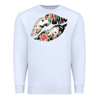 White Cowhide And Flowers Lips Premium Sweatshirt - Bettercallsaul