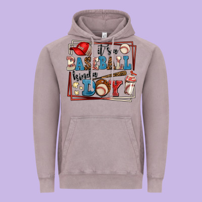 Its A Baseball Kinda Day Vintage Hoodie Designed By Adodesignshop