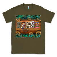 Army Green western nurse glitter leopard sunflowers Classic Tee - BarkalooDesign