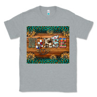 Heather Grey western nurse glitter leopard sunflowers Classic Tee - BarkalooDesign
