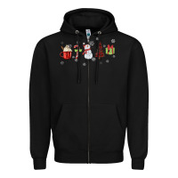 Black Cartoon Christmas Characters Zipper Hoodie - MaliasSmallBusiness