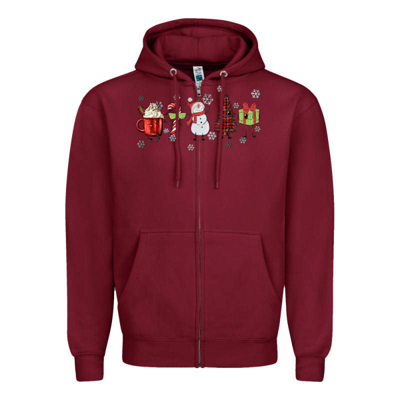 Cartoon Christmas Characters Zipper Hoodie by MaliasSmallBusiness | Teevron
