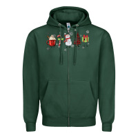Sports Green Cartoon Christmas Characters Zipper Hoodie - MaliasSmallBusiness