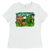 White Happy st. patrick's day cattle and calfs Ladies Tee - RanaPortraitStore