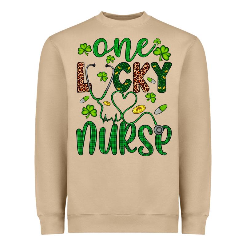 Leopard Glitter One Lucky Nurse Heavyweight Sweatshirt by Artiststas | Teevron